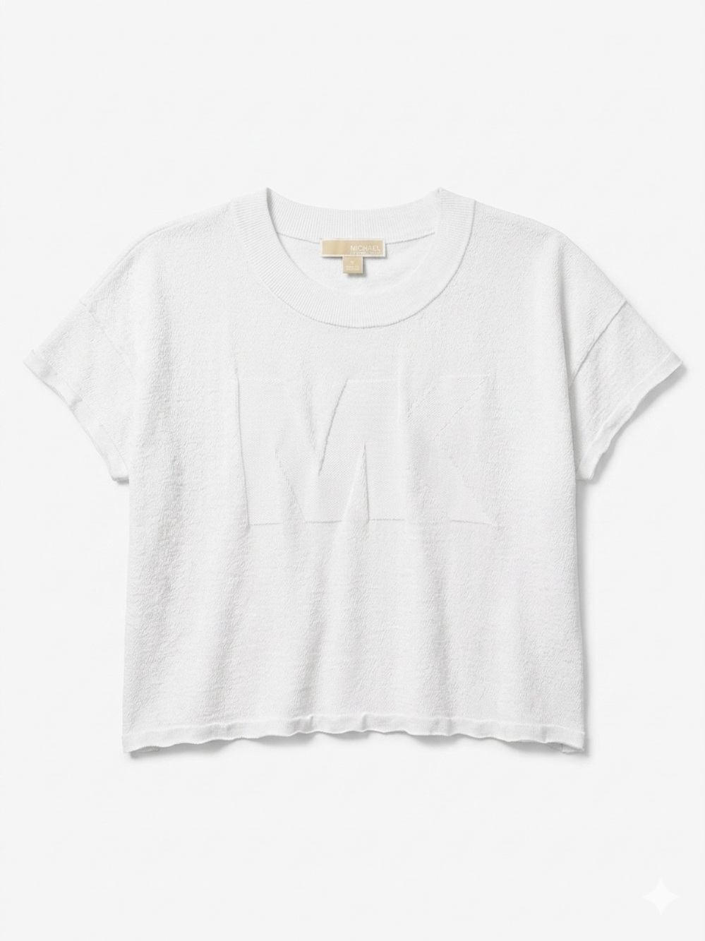 Michael Kors White Short-Sleeve Boxy Top Casual Summer - Picture 7 of 7